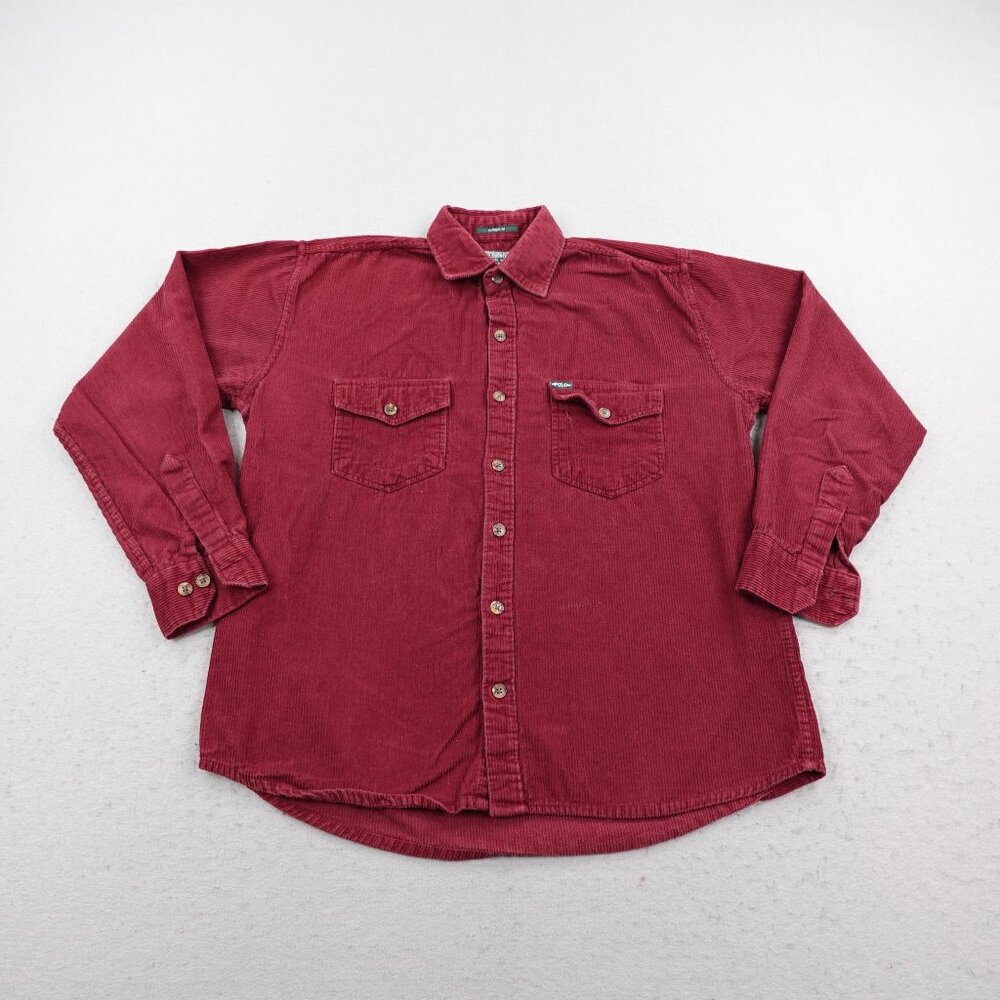 Ralph Lauren Polo Country Shirt Mens 2XL Red Corduroy Classic Fit Button Up
